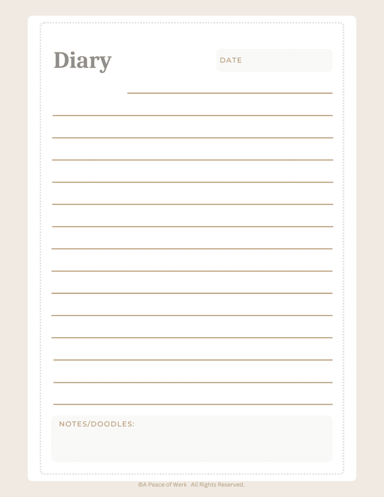 11 Free Diary Page