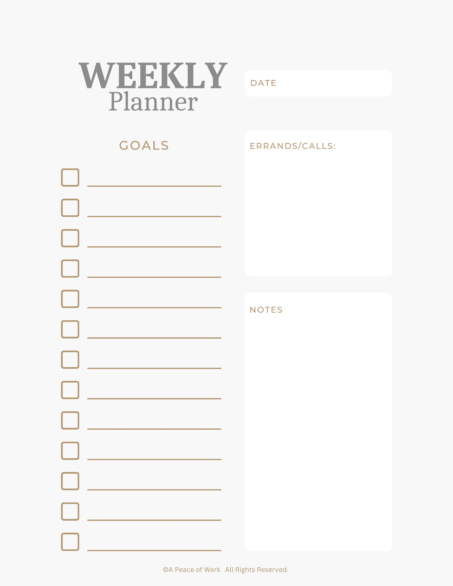 4 Free Weekly Planner