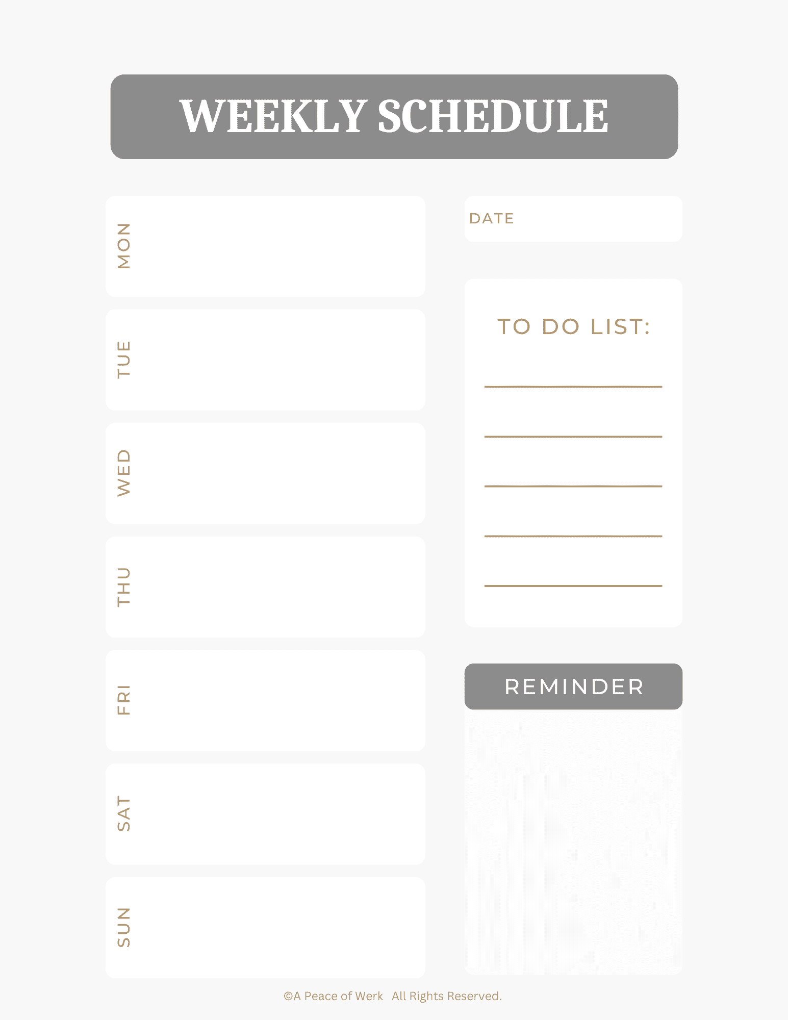 5 Free Printable schedul