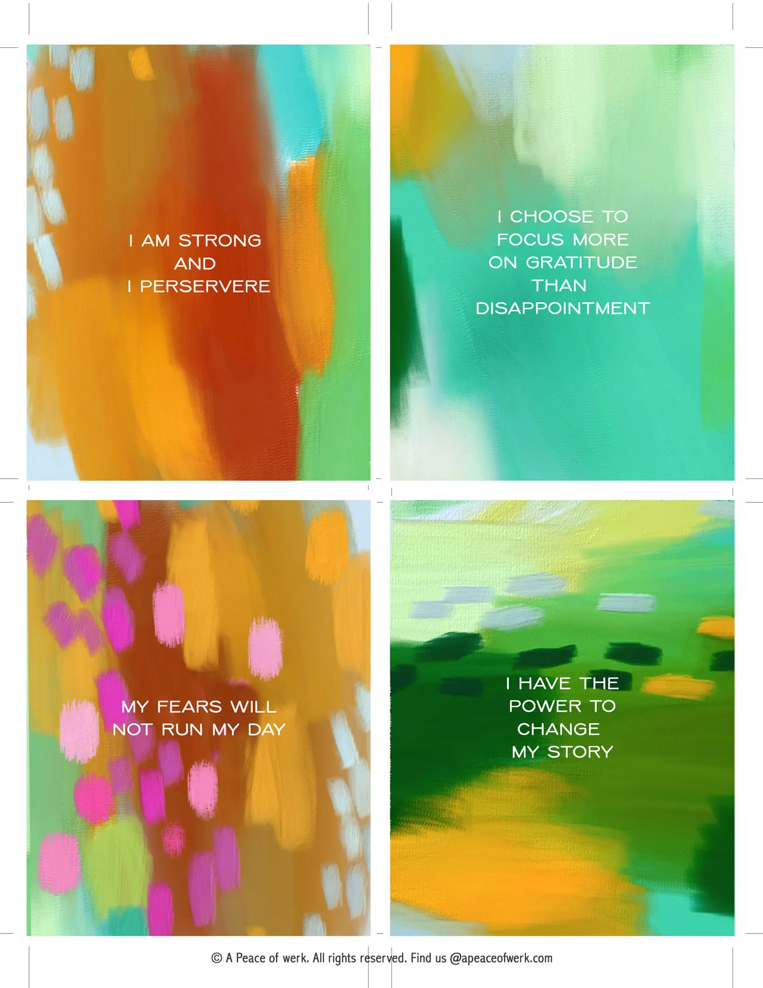 free printable uplifting positive affirmation cards