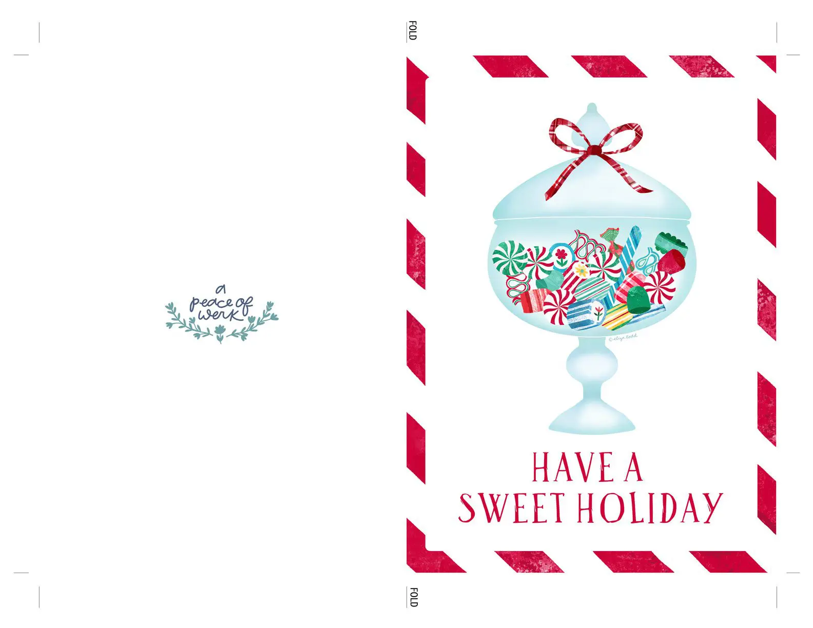 Greeting Card Sweet Holiday 5×7 Print set up