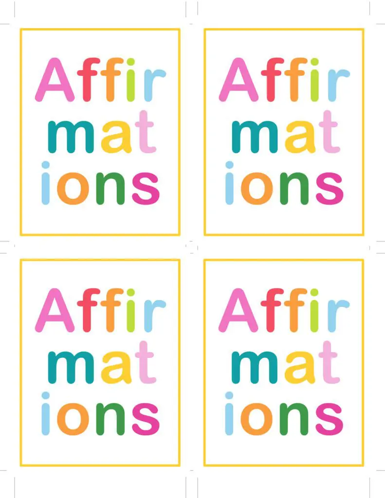 Affirmation Deck Front card for printing.