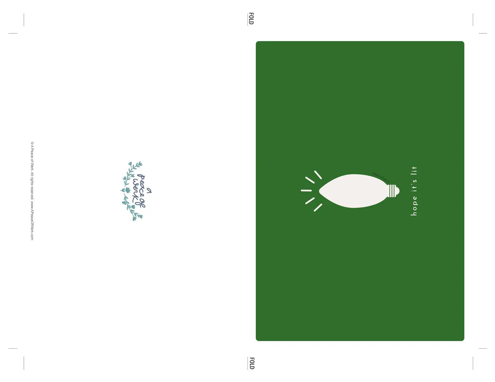 Printable funny Holiday Card with pun and christmas light