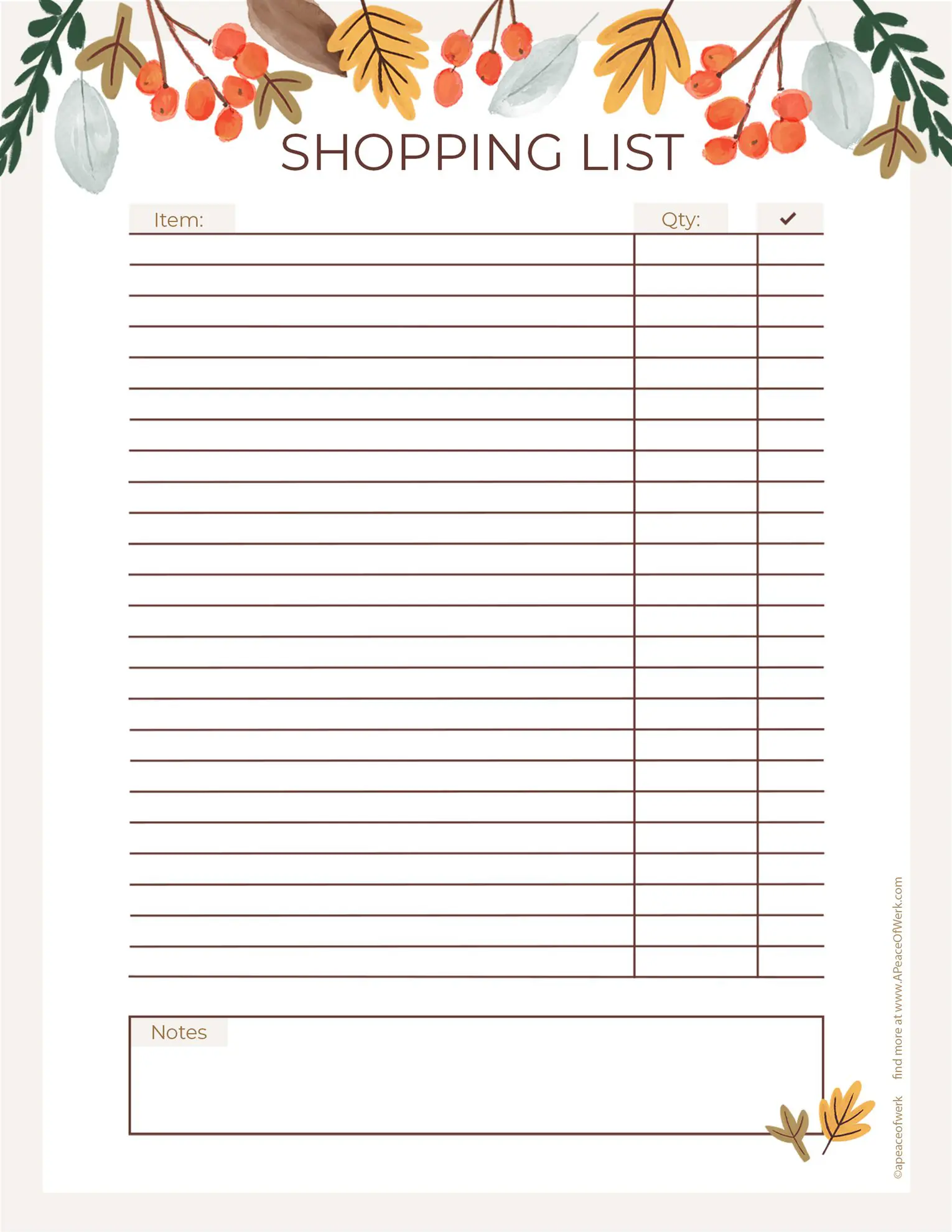 Thanksgiving Day Shopping List