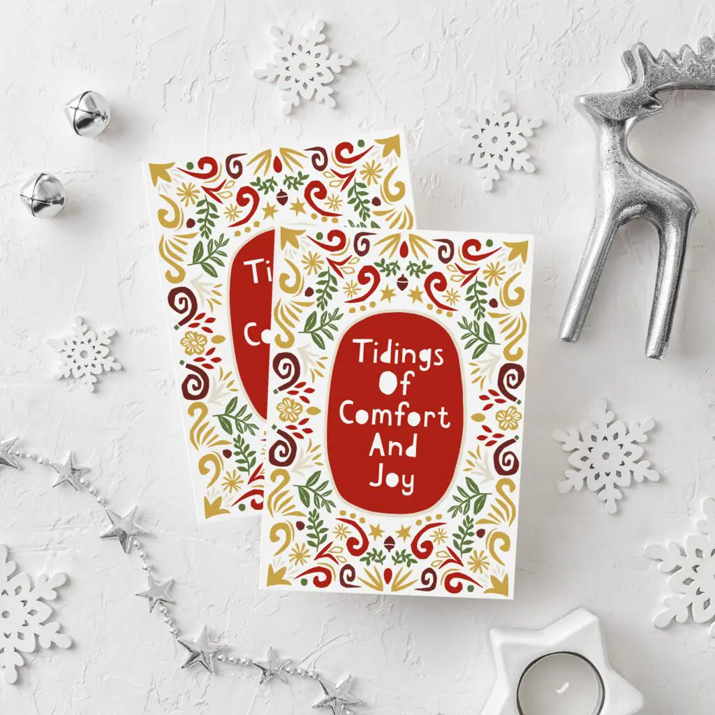Tidings of comfort Xmas cards