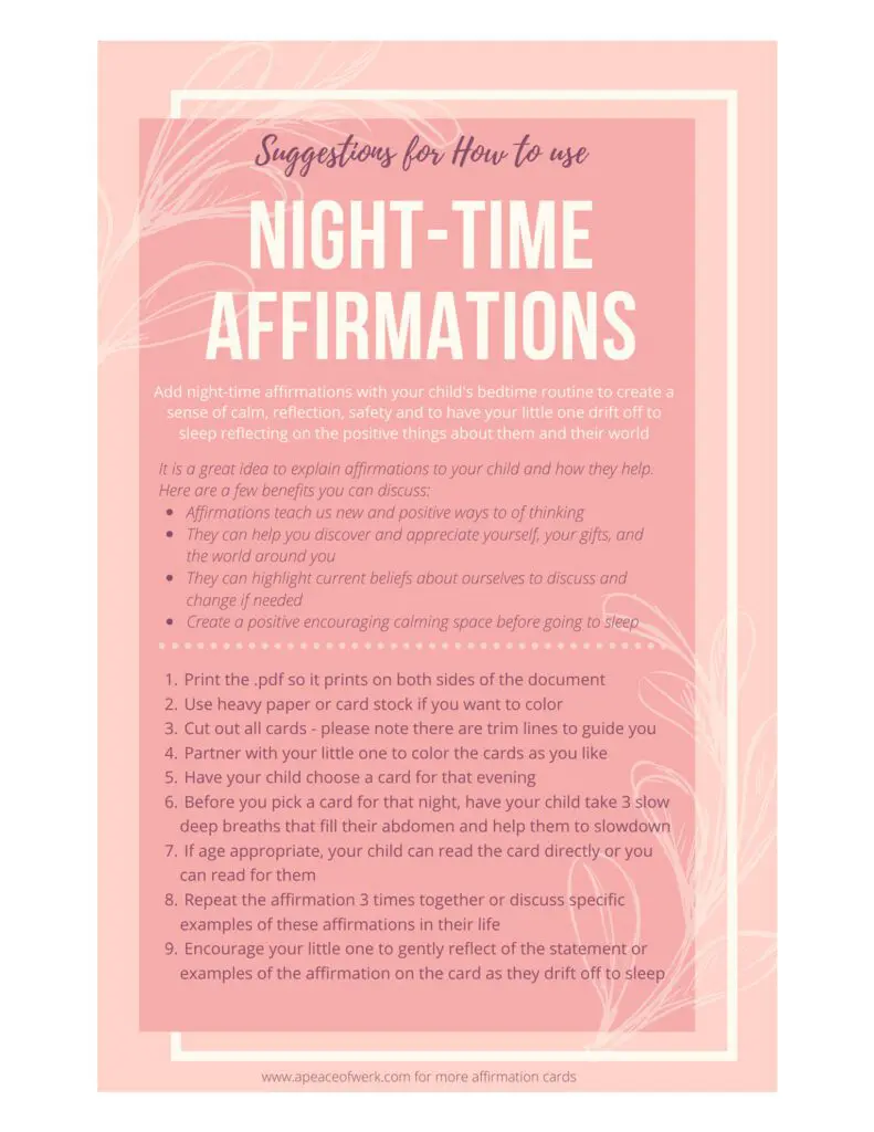 Night-time Affirmation directions for use