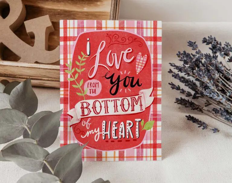 I love you to the bottom of my Heart Free Valentine's Day Card for Sister Mock up