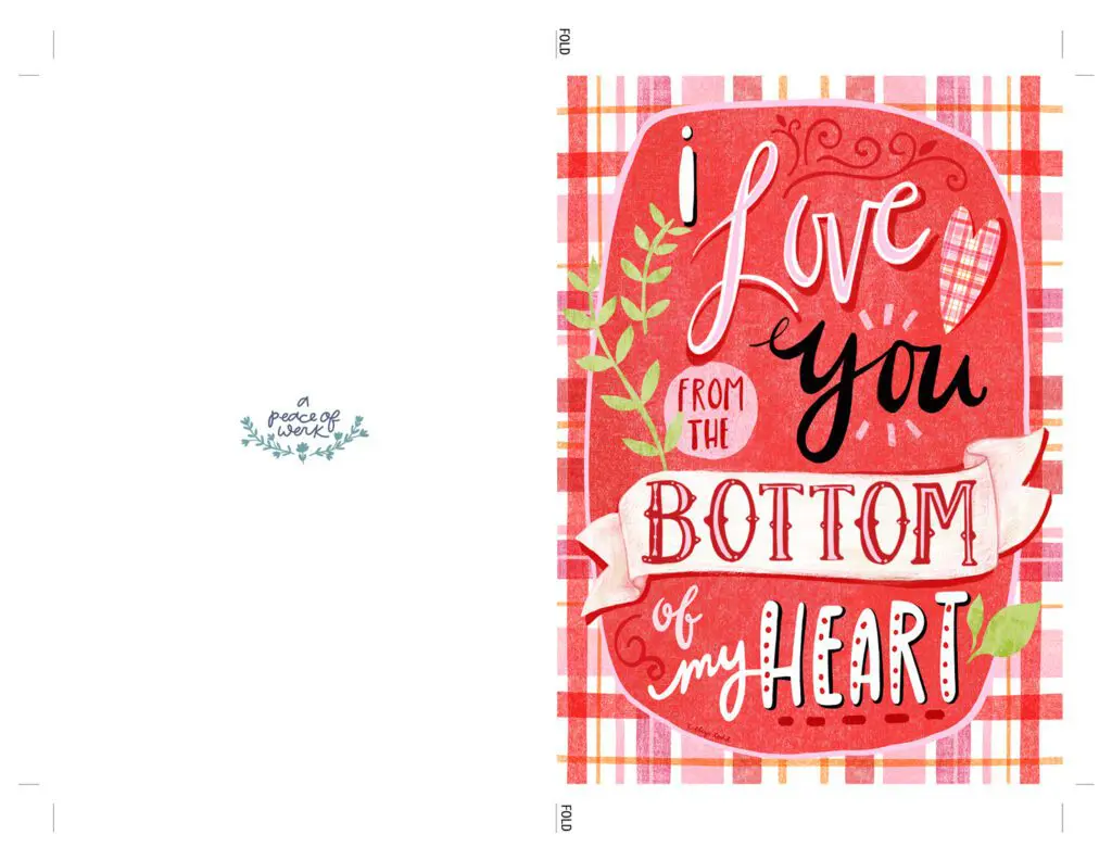 I love you to the bottom of my Heart Free Valentine's Day Card for Sister