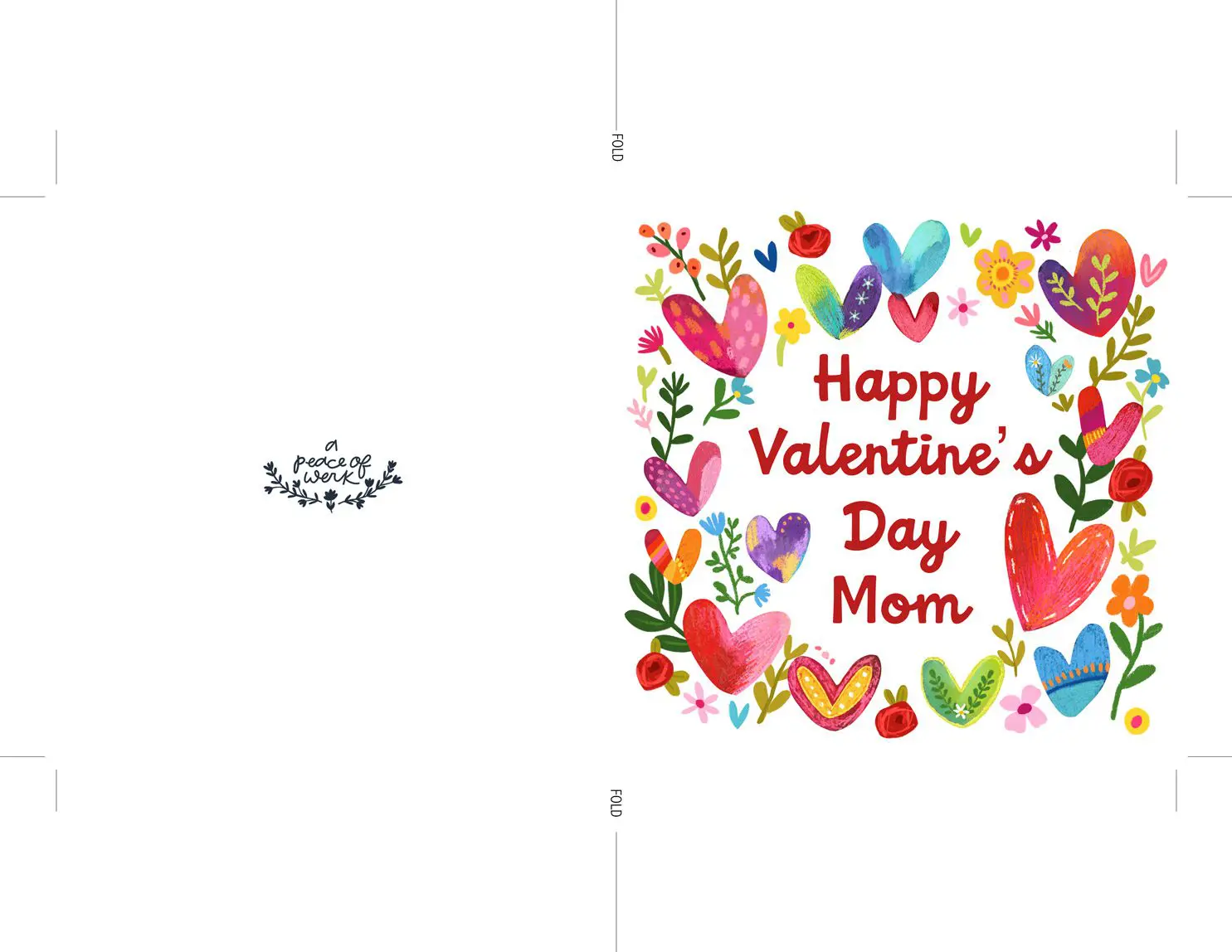 Happy Valentine's Day Mom 5x5 Card printable