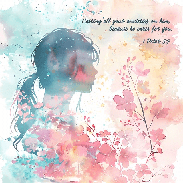 Bible verse for stress - 1 Peter 5:7 - Cast all your anxiety on him
