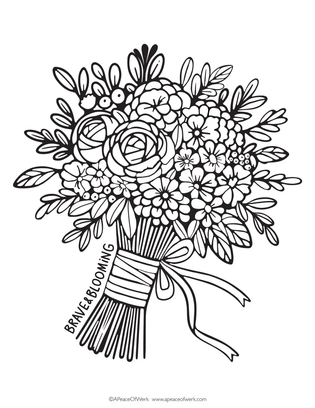 Brave and Blooming Coloring