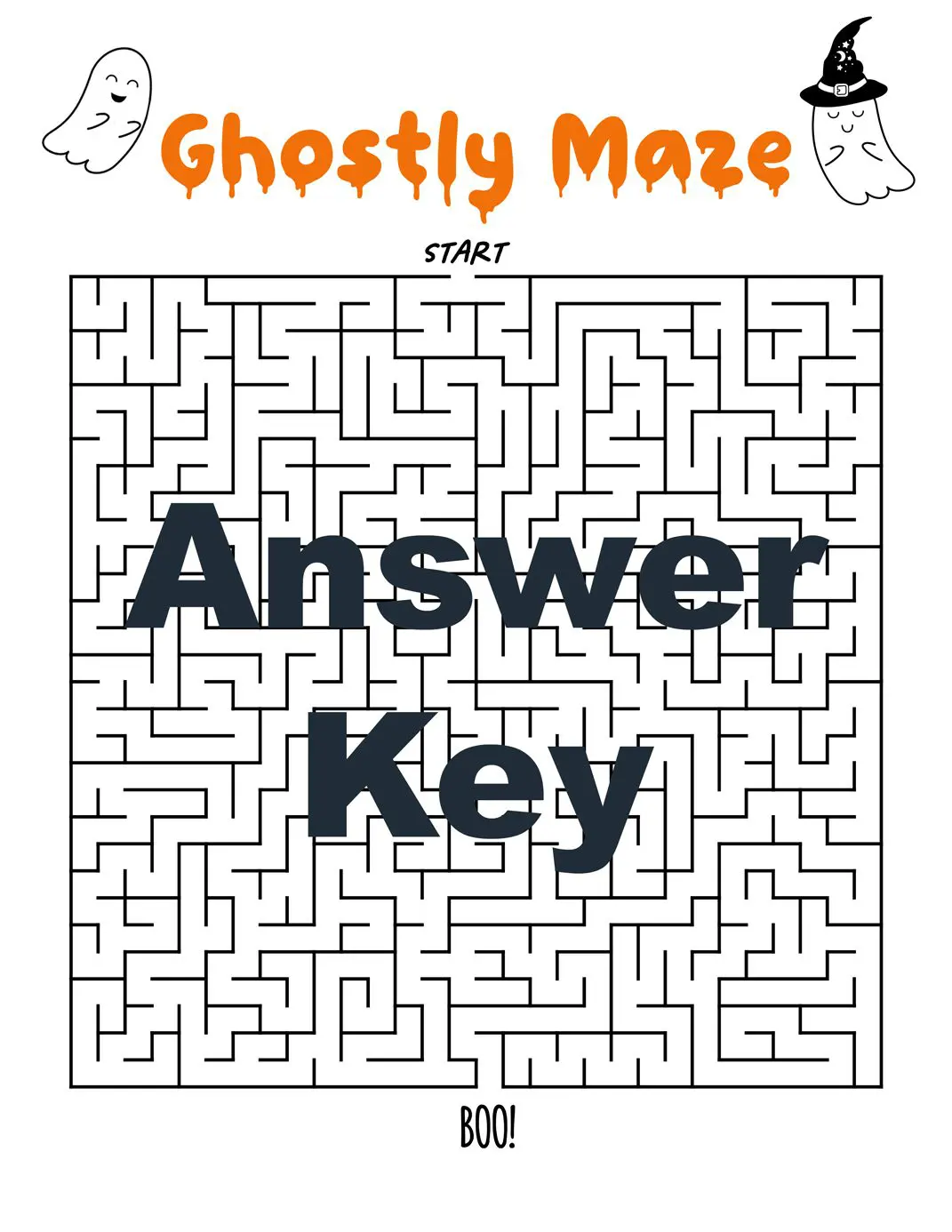 Ghostly Maze Answer Key