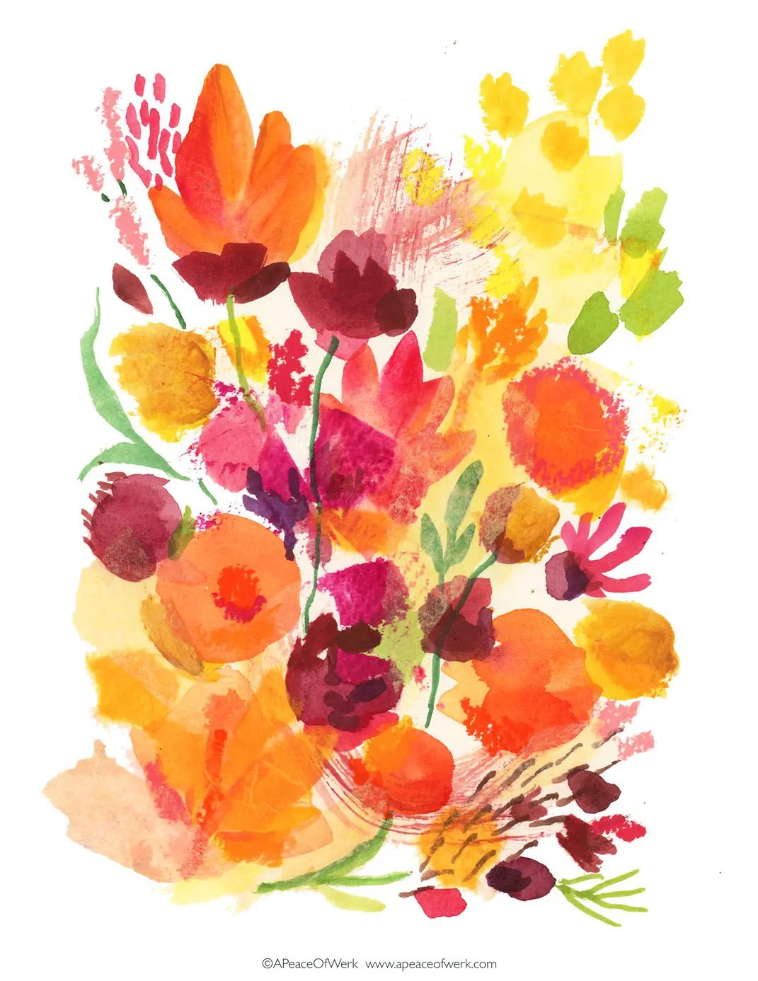 floral reverse coloring