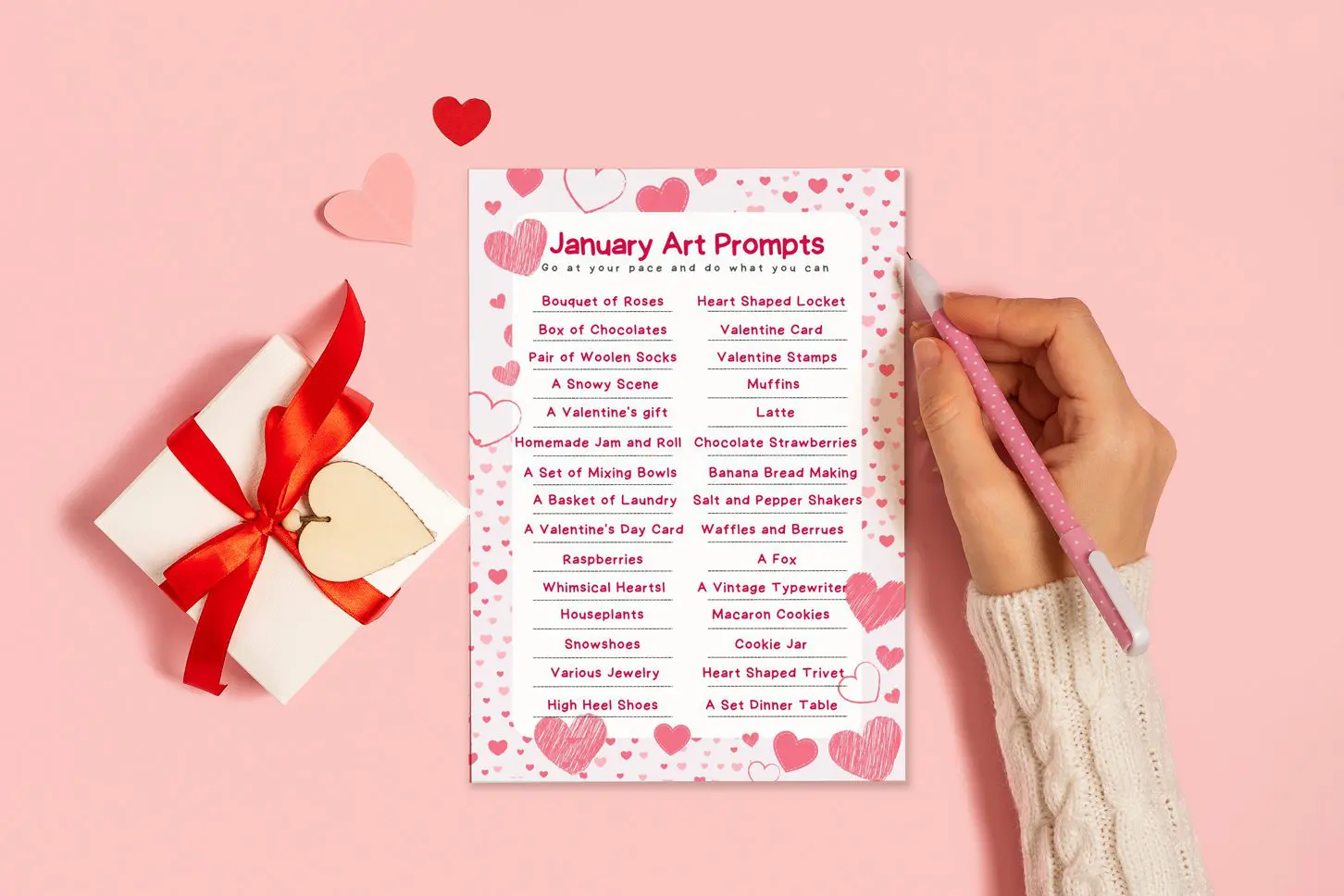 Valentine's Art Prompts for download