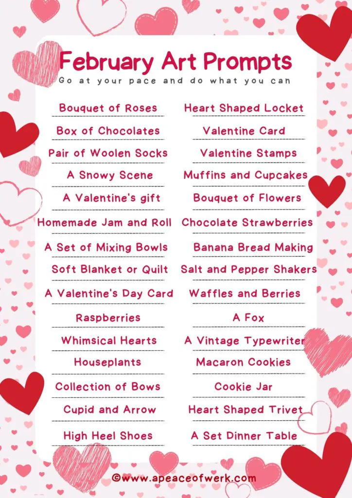 February Art Prompts V2