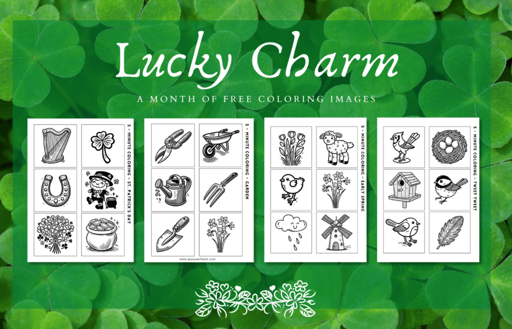 Lucky Charm themed coloring page preview