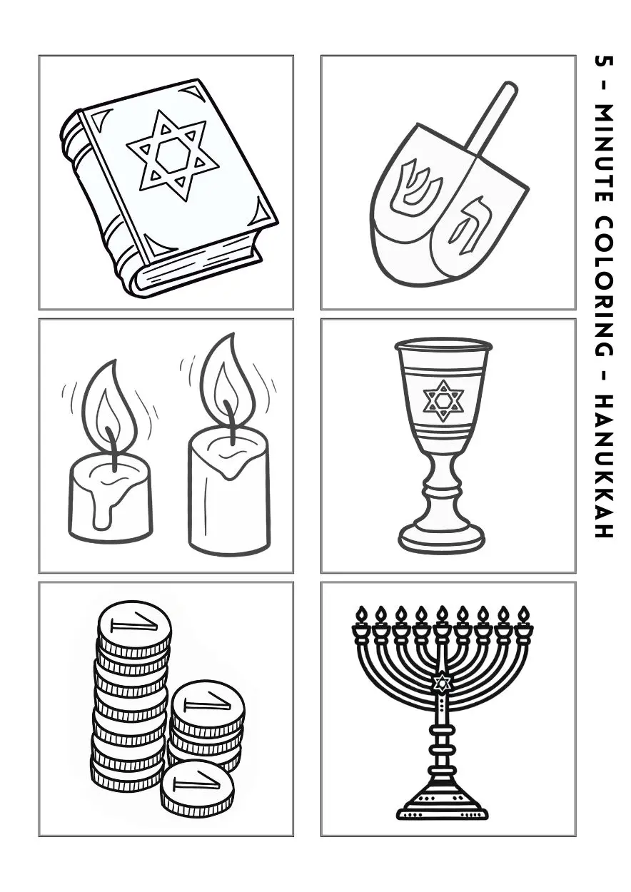 Mini coloring page: Hanukkah