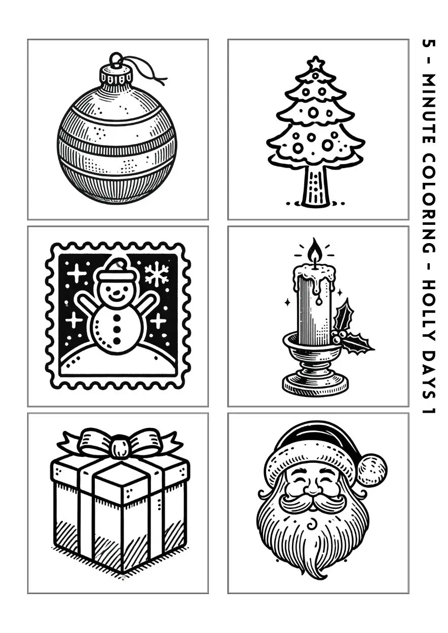 Mini coloring page: Holly Days 1