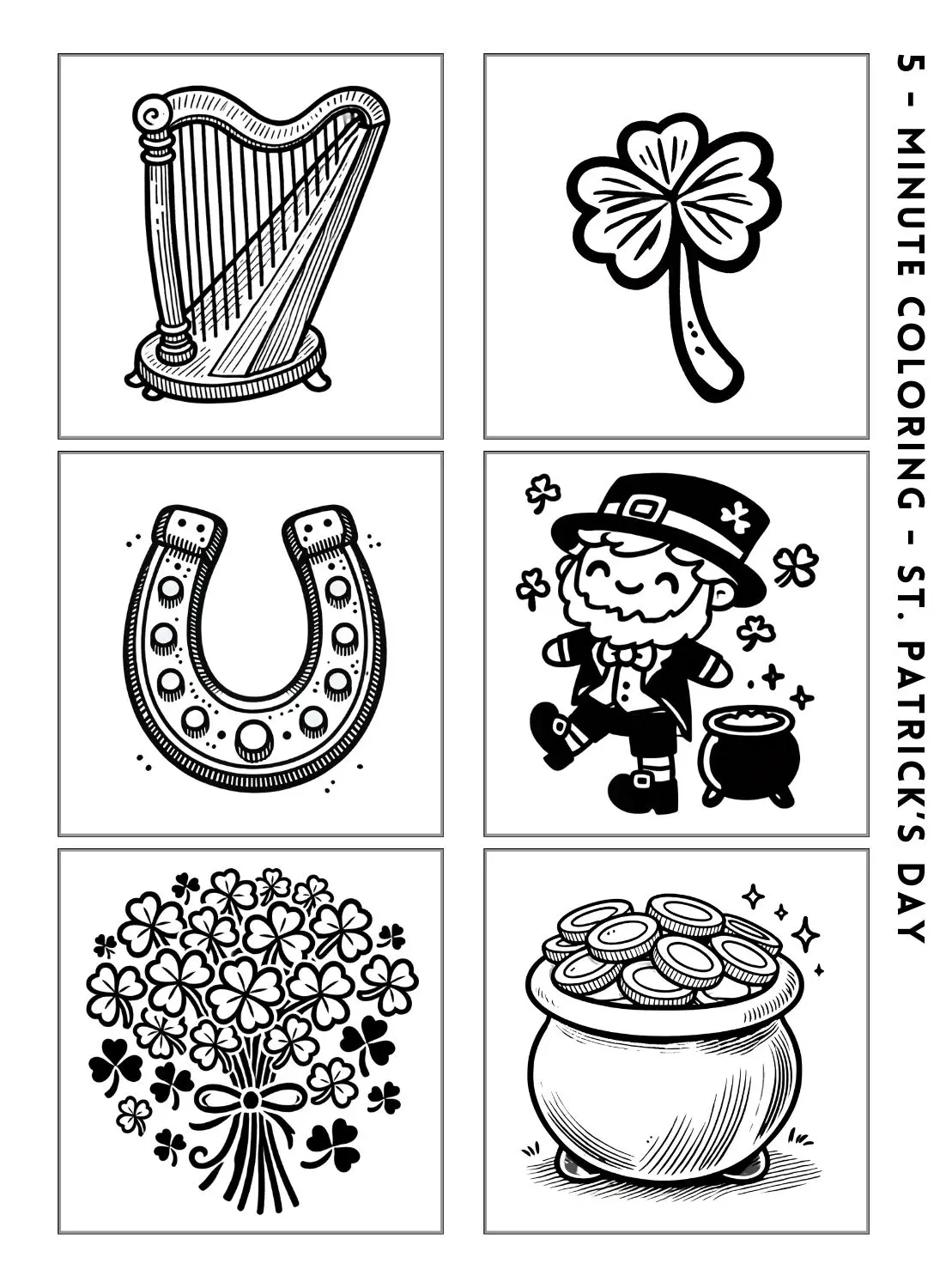 St. Patrick's Day themed mini coloring page