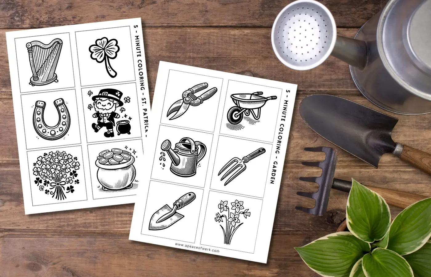 March spring themed mini coloring sheets