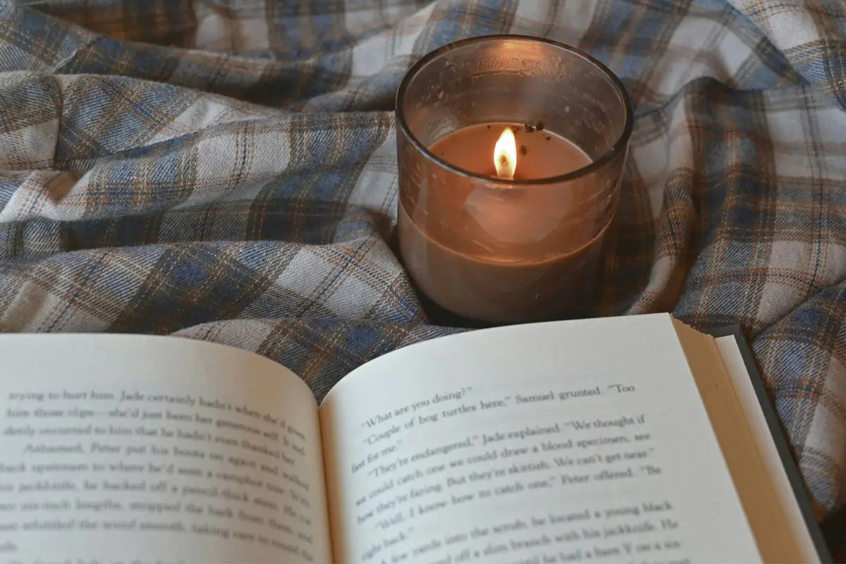 candle and book