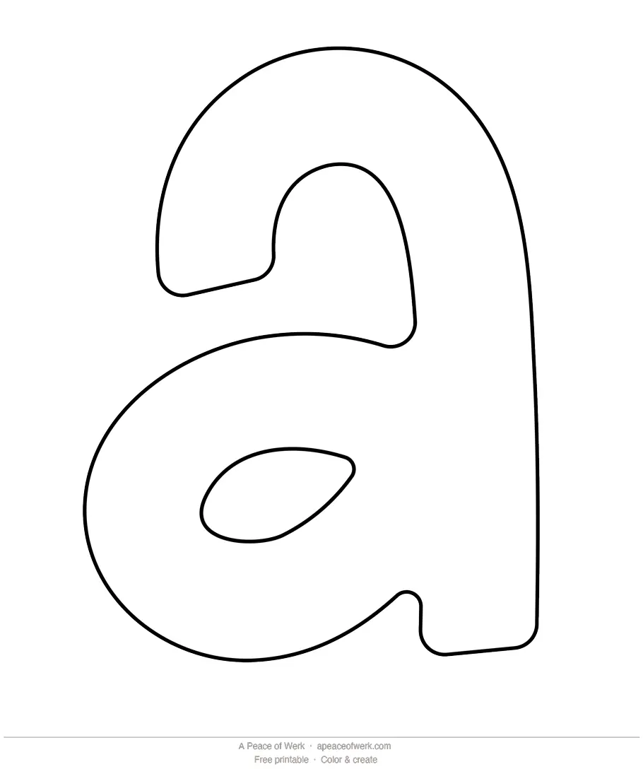 Free printable jungle bubble letter lowercase a close-up