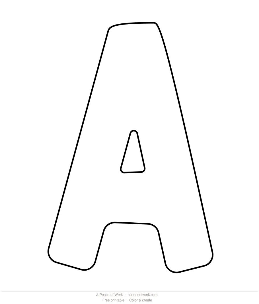 Free printable jungle bubble letter uppercase A close-up