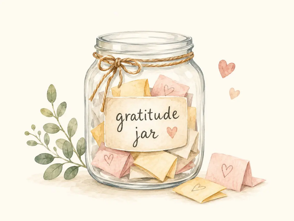 A gratitude jar is a simple yet powerful way to bring positivity into daily life