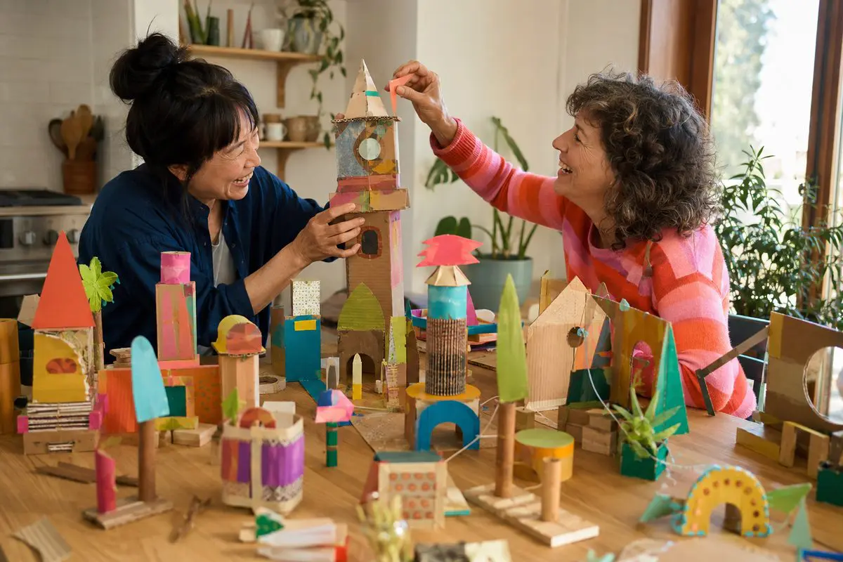 Strengthen your relationships through play — building a cardboard castle together