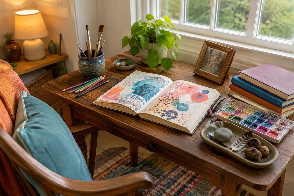 How to create a space for your well-being — a cozy creative desk by the window