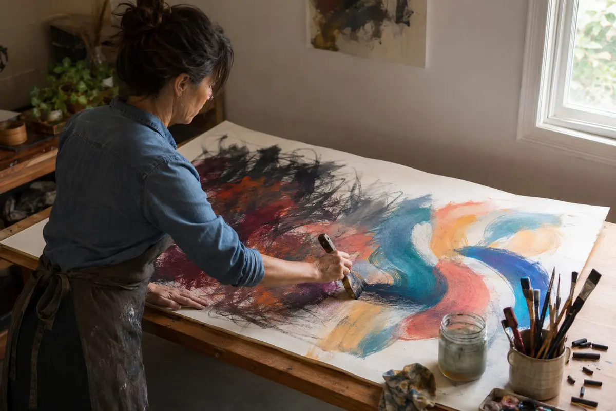 Creative expression — channeling anger into bold, healing brushstrokes