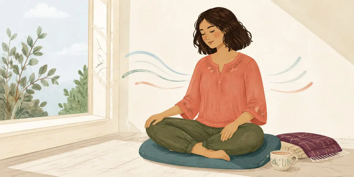 Find your zen — meditating quietly on a cushion by the window
