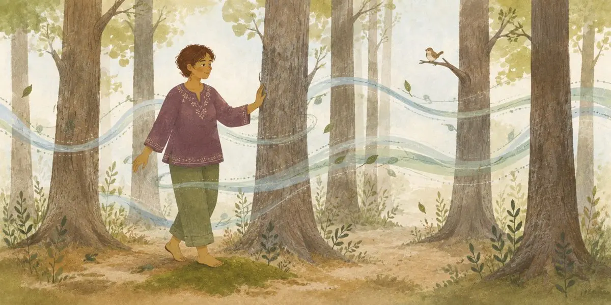 Forest bathing among the trees