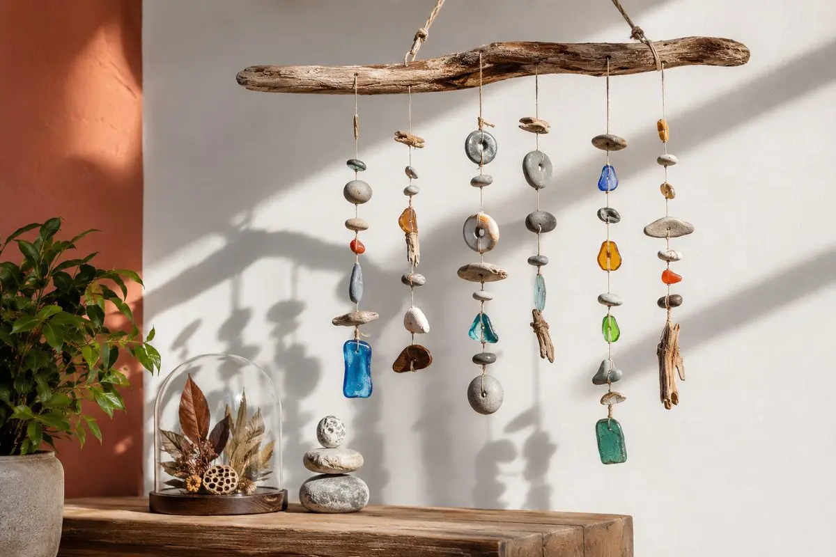 Arranging found objects into a design
