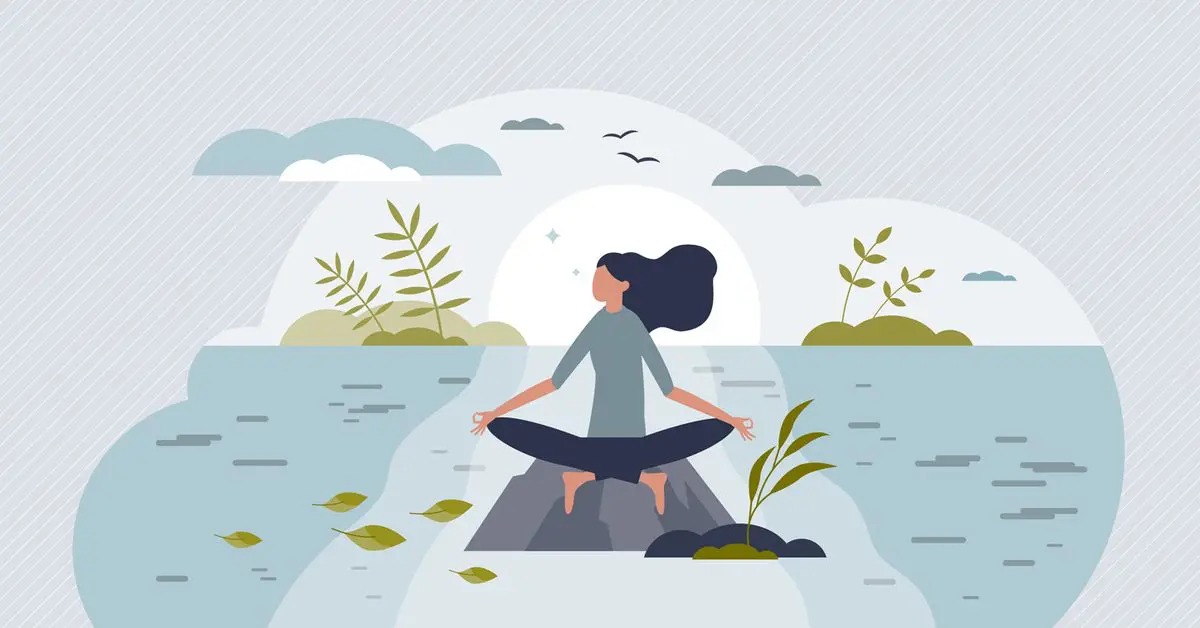 Simple mindfulness practices to easily weave into your busy day — meditating peacefully by the water