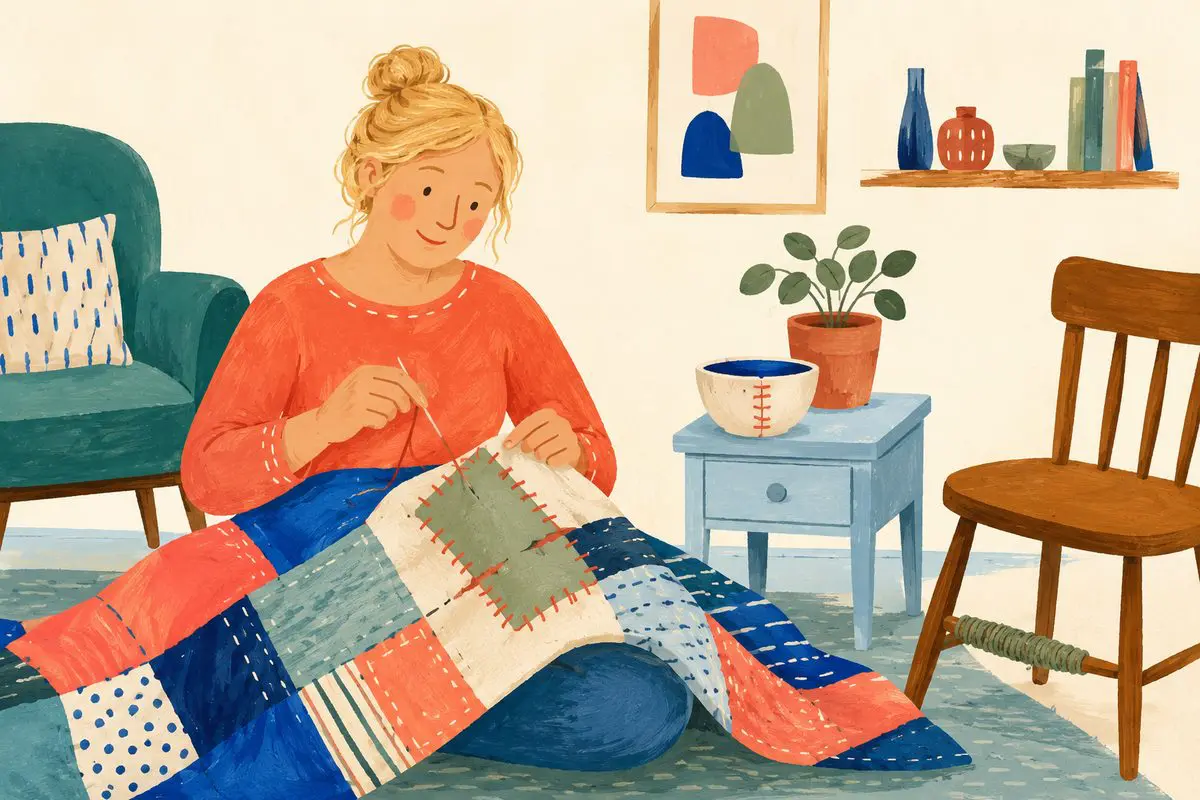 Creating a ritual of maintenance — patching a well-loved quilt