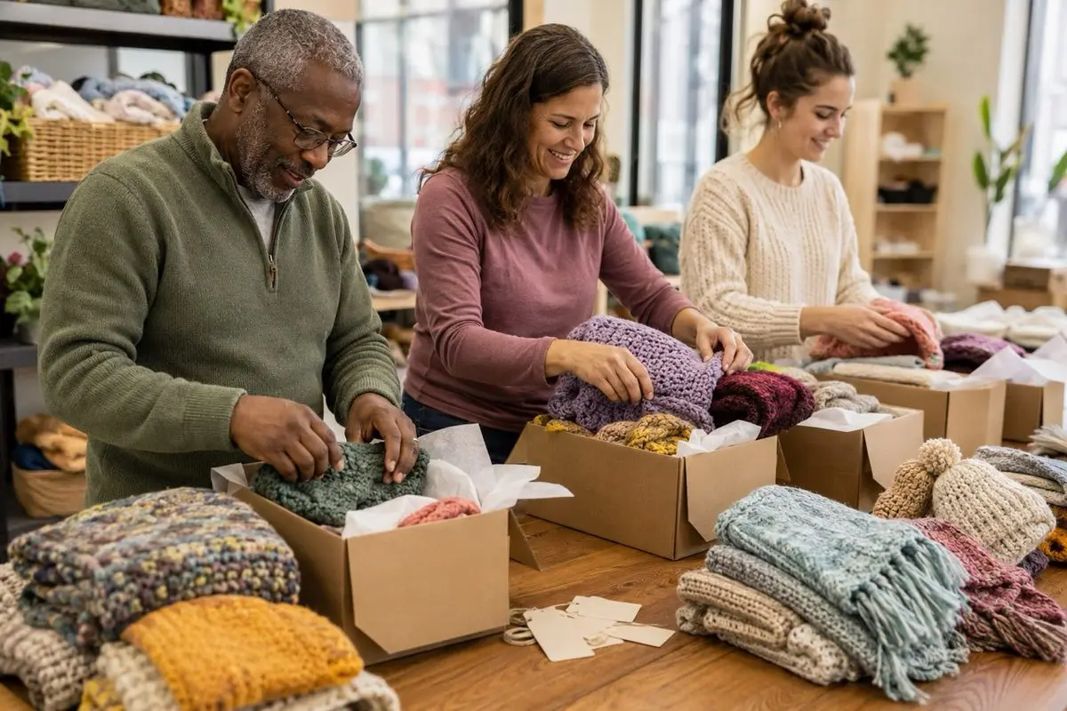 Handmade scarves crafted to comfort survivors
