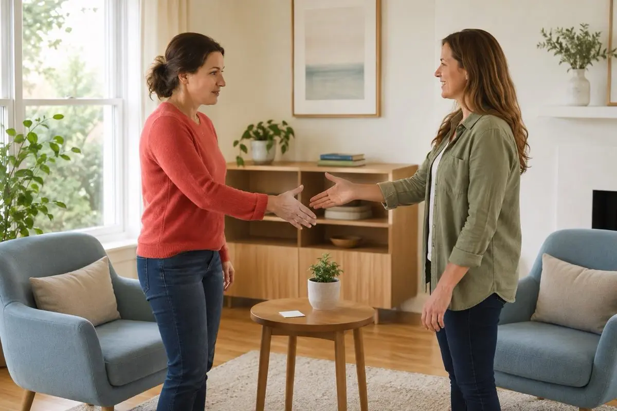 Prepare and practice — rehearsing a greeting in a safe space