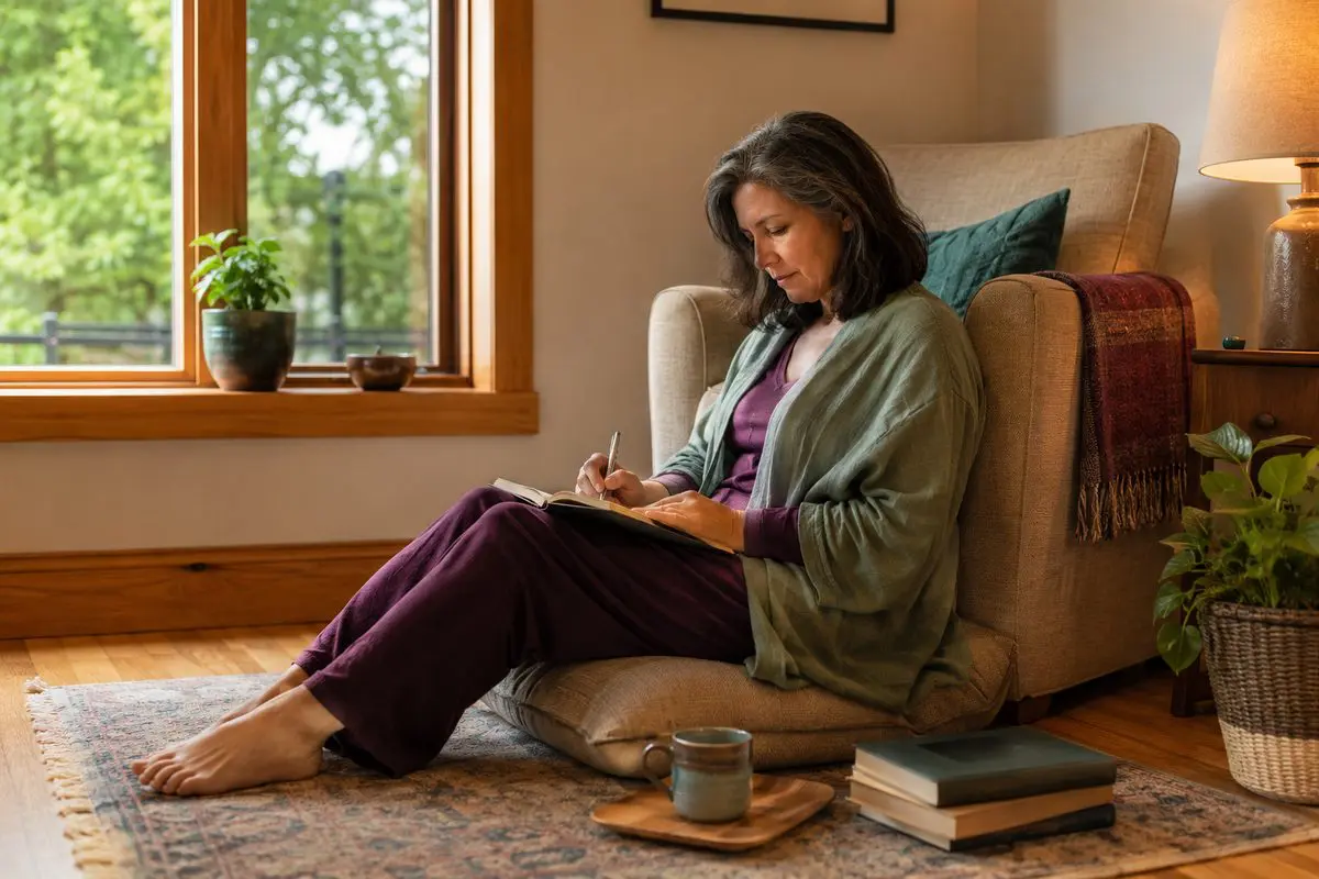 The benefits of a sacred space — journaling quietly in a cherished corner