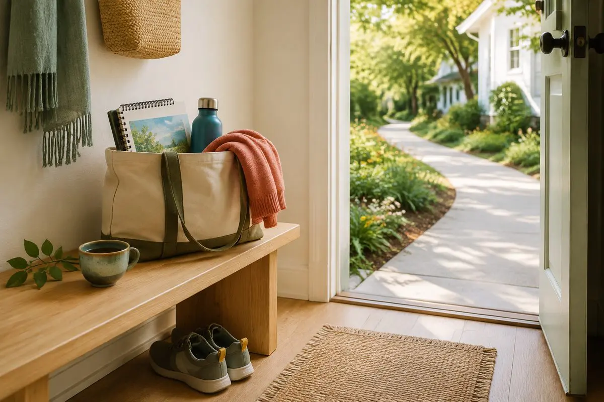 Set achievable goals — stepping out the door with everything you need for a small adventure