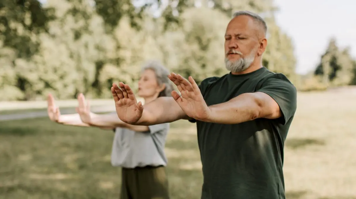 Choose your meditation style — practising tai chi outdoors