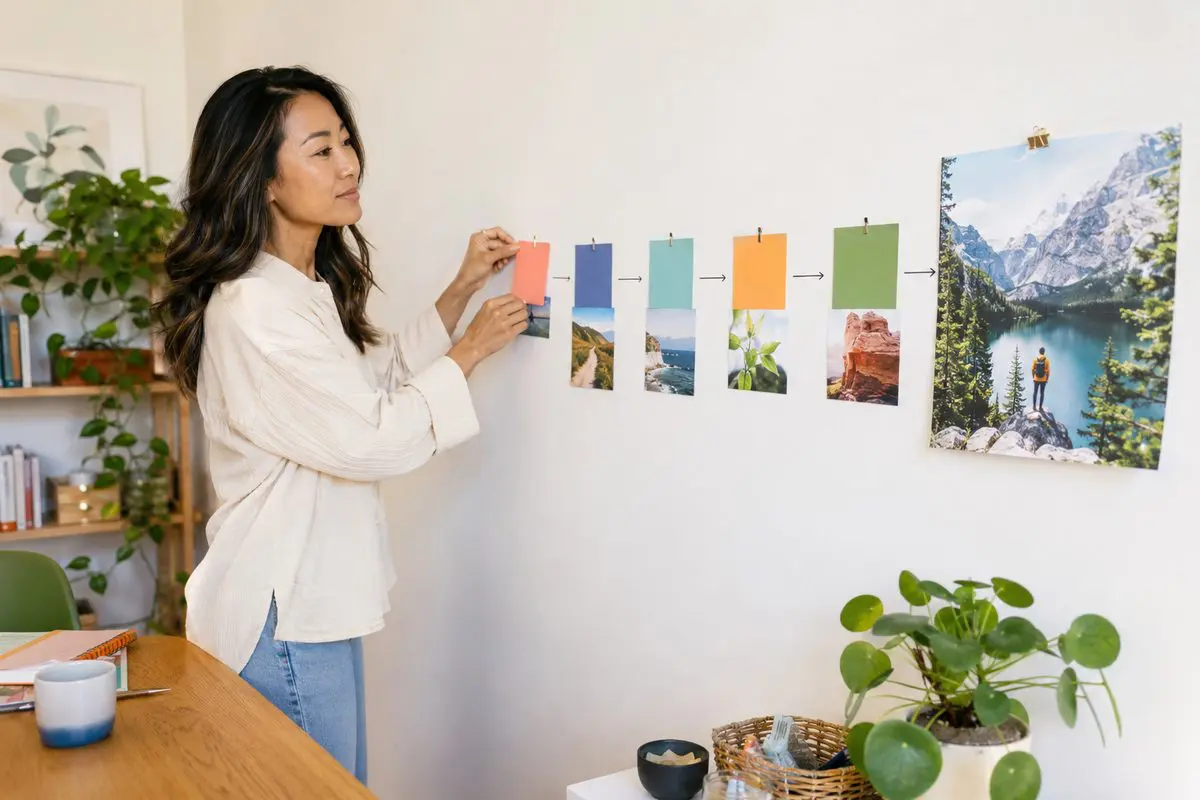 Creating a vision for change — pinning up a vision board