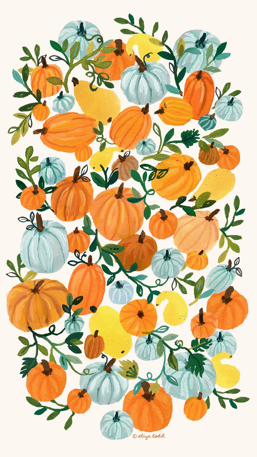 Printable iPhone Wallpaper: Autumn Pumpkins