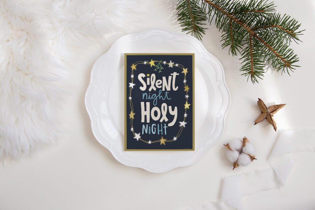 A beautiful printable saying Silent night Holy night!
