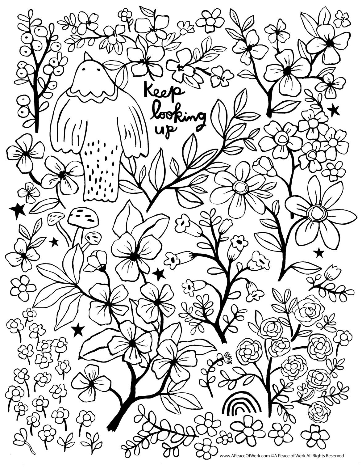 Keep-Looking-Up-Free-Adult-Coloring-Page