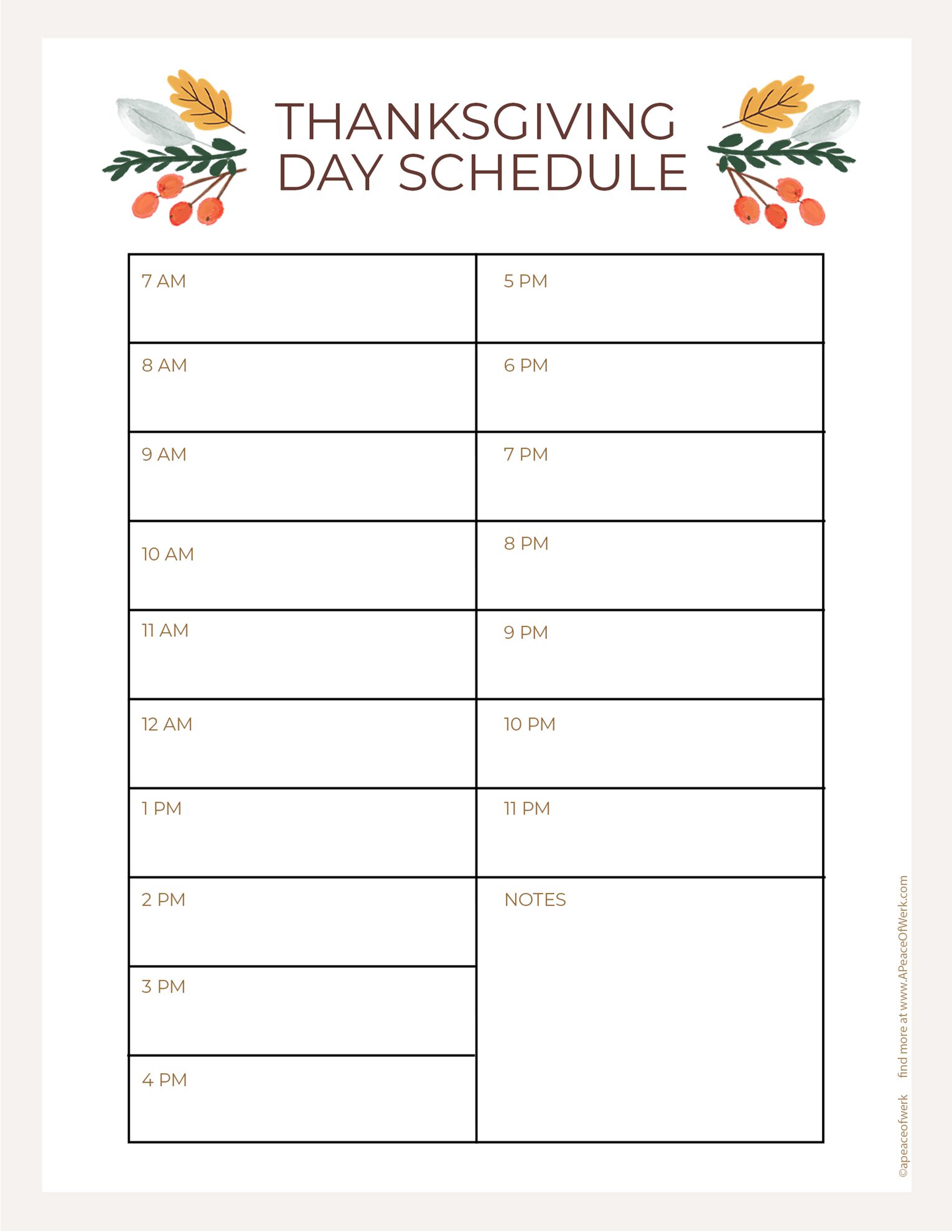 Thanksgiving-Day-Cooking Schedule