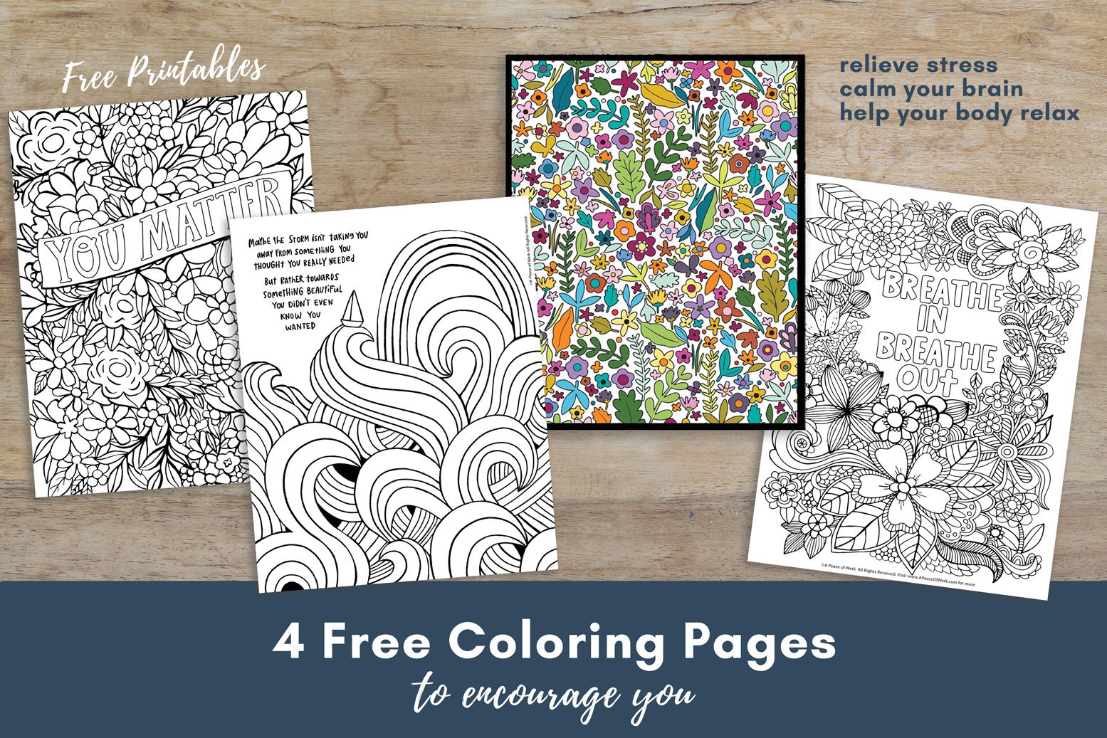 You Matter Free Adult Coloring Printable Sheet - A Peace of Werk By ...