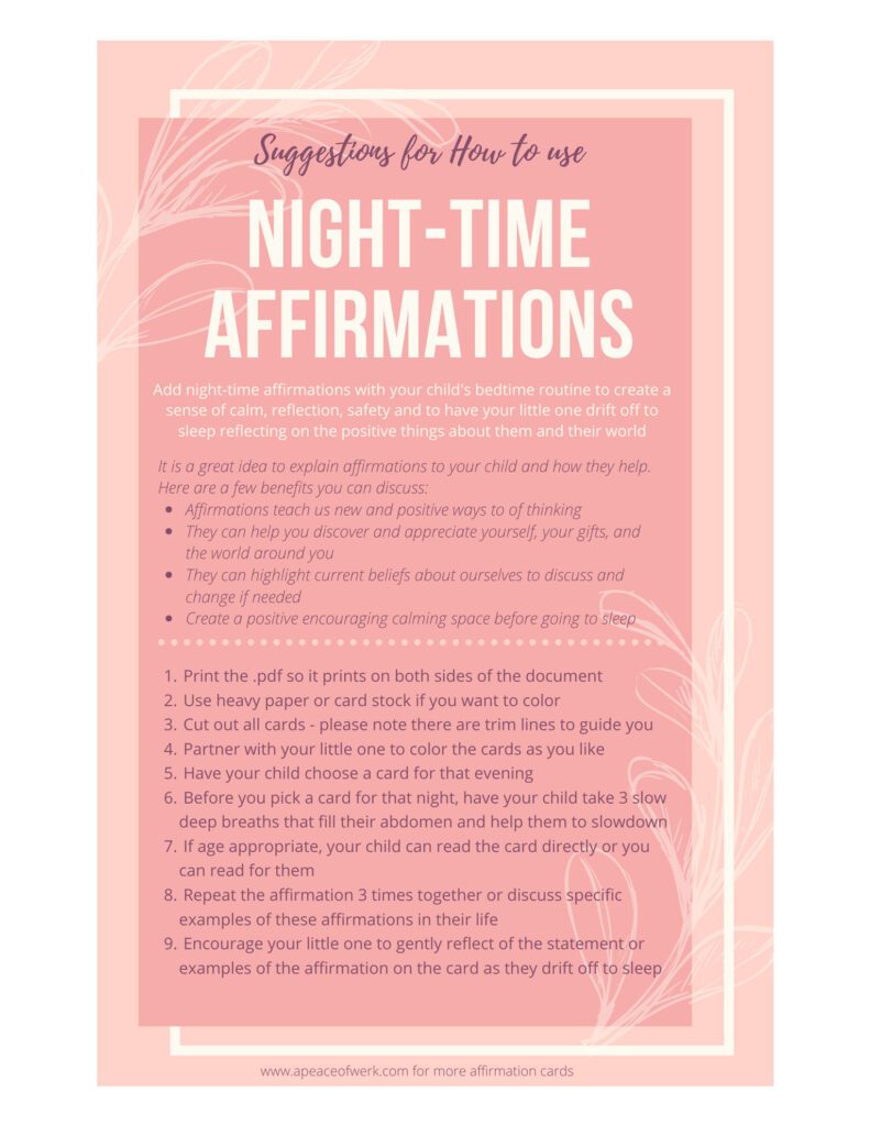 Night-time Affirmation directions for use