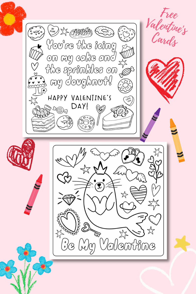 4 Free Valentine's Day Coloring Cards For Kids - A Peace Of Werk By 