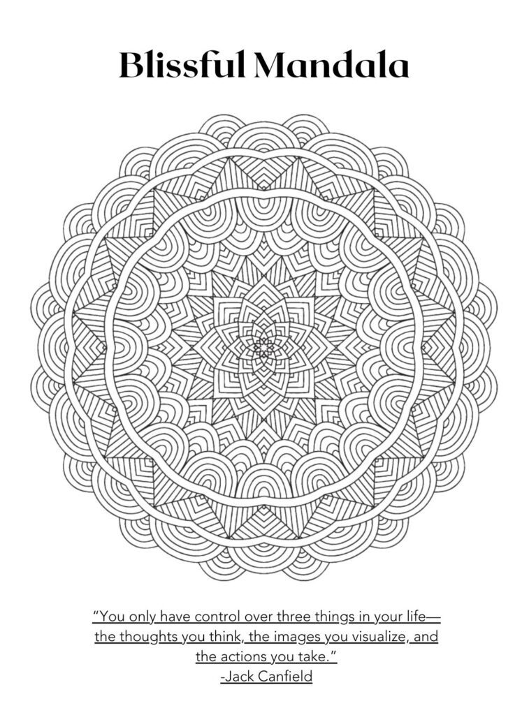 Blissful Mandala Coloring Page